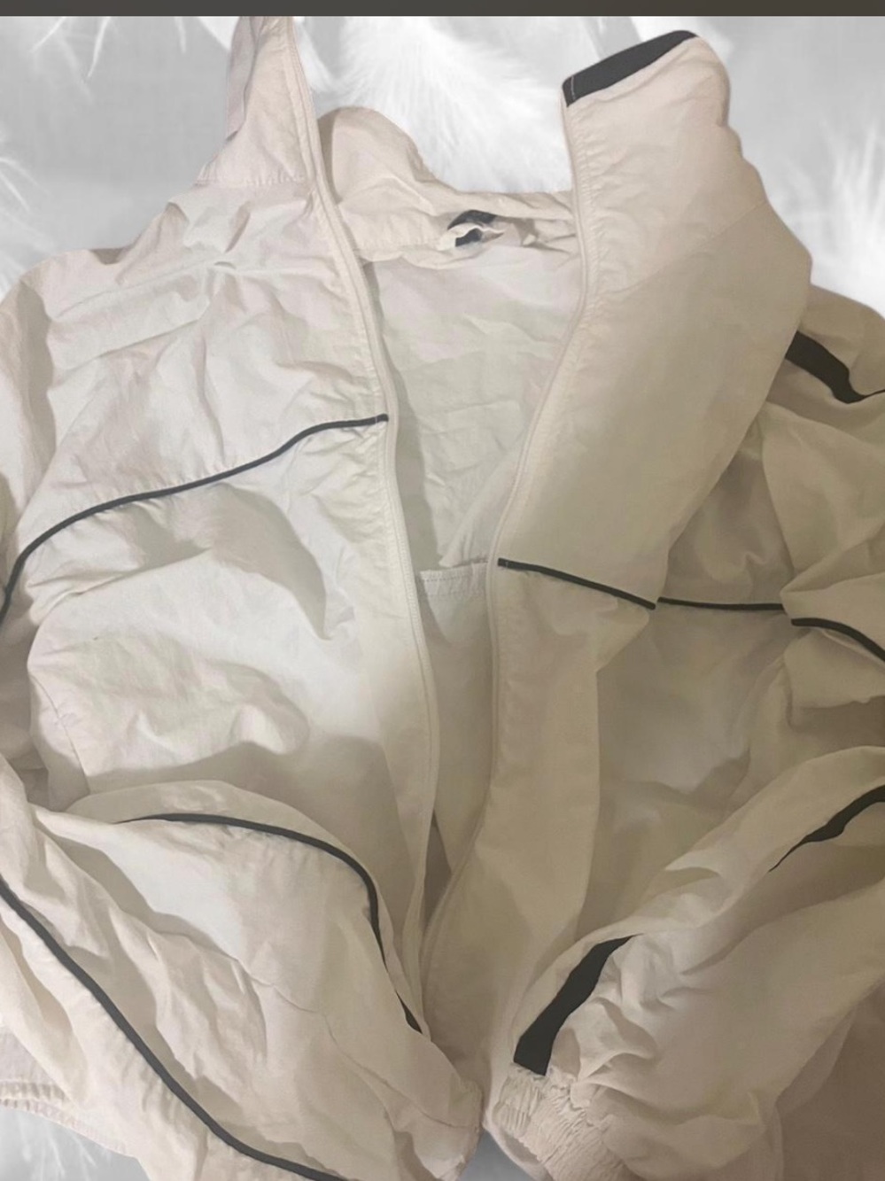 H&M White Lightweight Jacket with Black Label